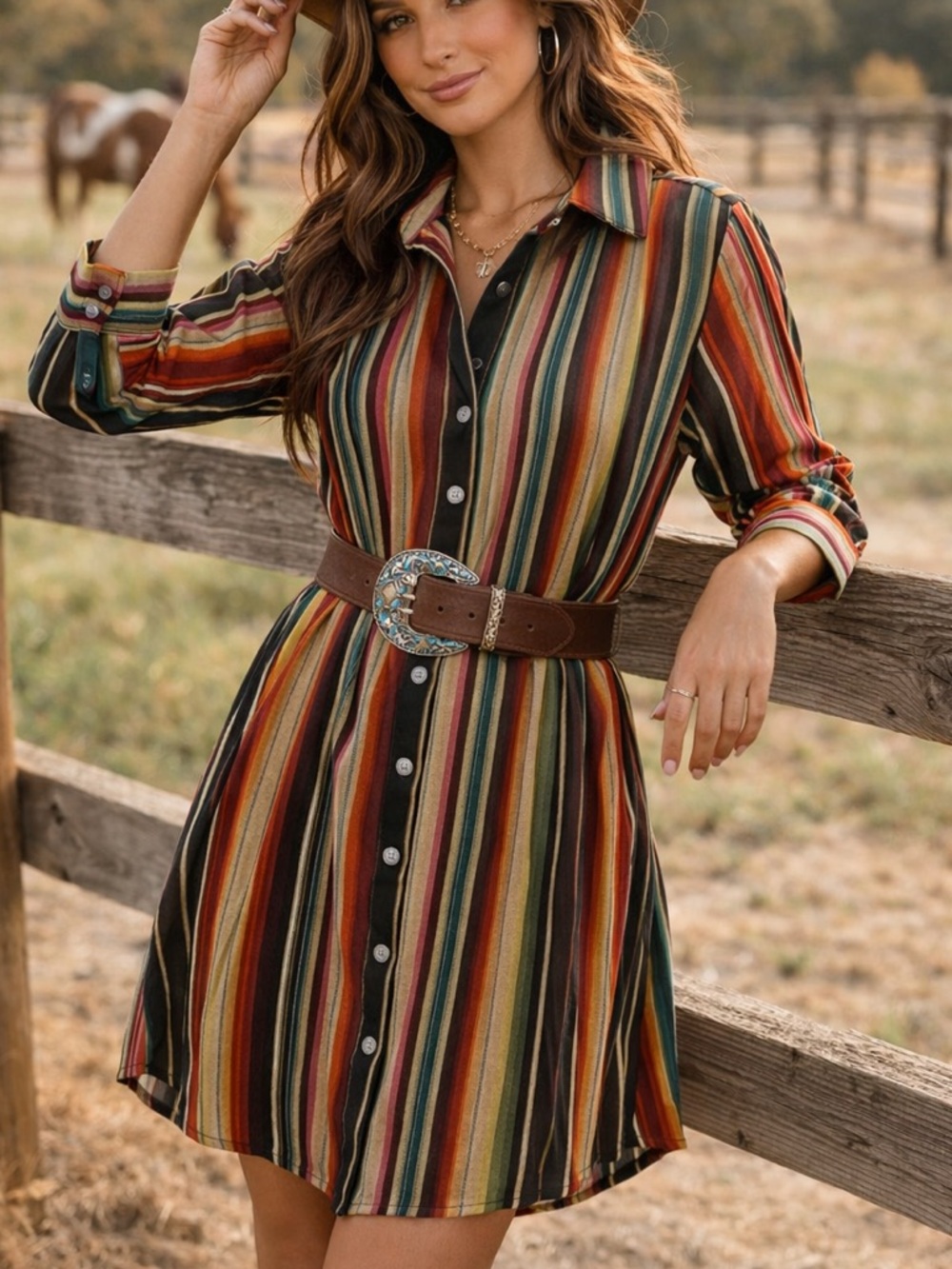 Silverado vintage western women’s multicolor button down dress size XS